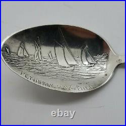 Antique 1901 sterling silver Native American Petoskey Bay, MI souvenir spoon