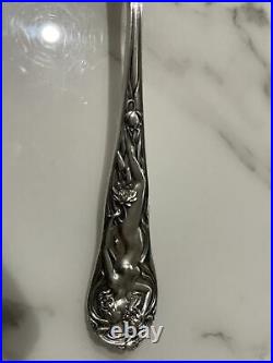 Antique Art Nouveau Shepard Mfg. Sterling Silver Spoon w Nude Figure RARE! 1902