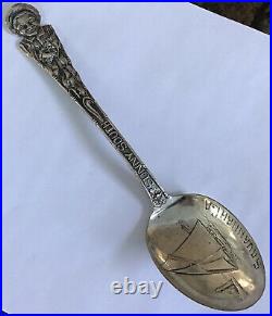 Antique Black Americana Sterling Silver Savannah Georgia Souvenir Spoon