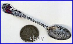 Antique CIVIL WAR DEAD Enamel STERLING SILVER Souvenir Spoon RICHMOND VIRGINIA