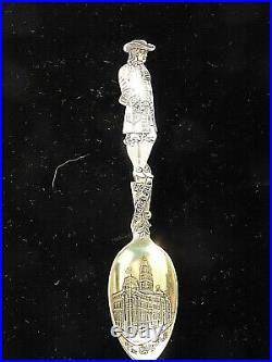 Antique Caldwell Sterling Silver Souvenir spoon Philadelphia Wm Penn Full Figure