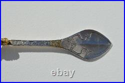 Antique Chinese Tibetan Sterling Silver Medicine Spoon Ornate