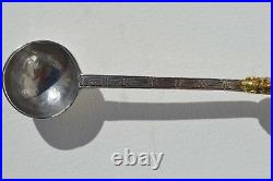 Antique Chinese Tibetan Sterling Silver Medicine Spoon Ornate
