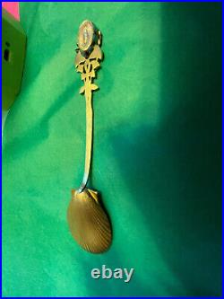 Antique Egyptian Solid Silver Enamel Spoon with Casket Baby Moses