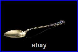 Antique Enamel Date May 30 1872 Washington Sterling Demitasse Spoon A81564