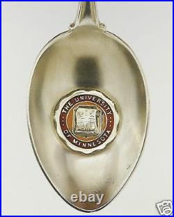 Antique Enamel University Minnesota Sterling Silver Souvenir Spoon Graduate SL