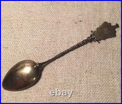 Antique English Sterling Silver Newcastle Up On Tyne Enamel Souvenir Spoon