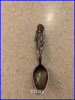 Antique Full Body Indian Native American Sterling Silver Spoon