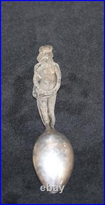 Antique Full Figure Native American Indian Sterling Spoon Beautifully Detailed