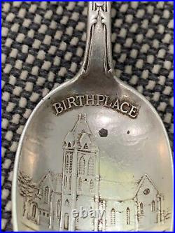 Antique Gorham Sterling Silver Birthplace Williston Church 1881 Souvenir Spoon