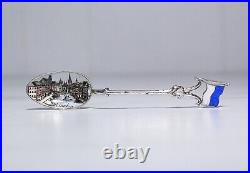 Antique Hand Painted Enamel Munchen Scenic European 800 Silver Souvenir Spoon