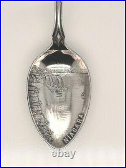 Antique Howard Indian Chief Niagara Falls Sterling Silver Souvenir Spoon SL