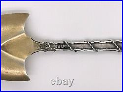 Antique Juneau Alaska Shovel Sterling Silver Souvenir Spoon Gold Nugget SL