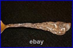 Antique Los Angeles CA Sterling Souvenir Spoon Native with Headdress & Corn Motif