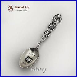 Antique Masonic California Souvenir Spoon Enamel Cross Sterling Silver