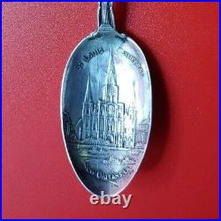 Antique Ornate New Orleans LA, St Louis Cathedral Sterling Silver Souvenir Spoon