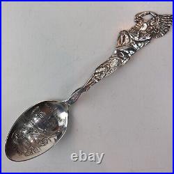 Antique Paye Baker Native American Chief Spokane Sterling Silver Souvenir Spoon