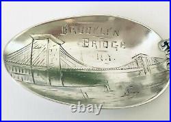 Antique R. Wallace & Sons RM&S Sterling Silver Brooklyn Bridge NY Souvenir Spoon