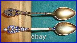 Antique Rare spoons Enamel Sterling. 900 Silver MESCICO Souvenir Spoons 2
