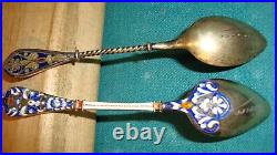 Antique Rare spoons Enamel Sterling. 900 Silver MESCICO Souvenir Spoons 2