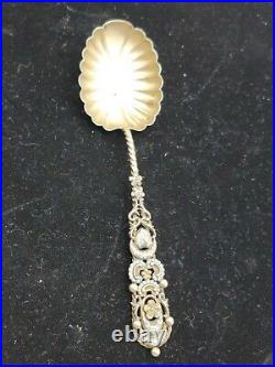 Antique Russian Sterling Silver Enameled Spoon