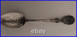 Antique Silver Navajo Good Luck Spoon 1908 New Orleans Swastika