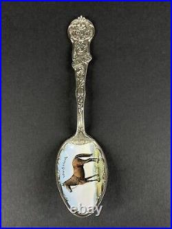 Antique Sterling & Enamel Louisville Kentucky Horse Souvenir Spoon