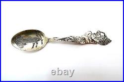 Antique Sterling Native American Indian Chief FLATIRON BLDG in NY Souvenir Spoon