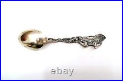 Antique Sterling Native American Indian Chief FLATIRON BLDG in NY Souvenir Spoon