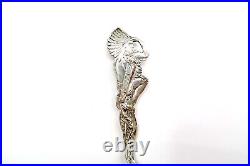 Antique Sterling Native American Indian Chief PAWNEE ILL Souvenir Spoon P&B