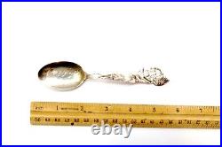 Antique Sterling Native American Indian Chief PAWNEE ILL Souvenir Spoon P&B