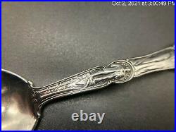 Antique Sterling Silver 925 Art Nouveau Repousse Lady CHICAGO Souvenir Spoon 28g