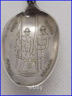 Antique Sterling Silver 9th Regiment US Infantry Spoon by Shepard Mfg