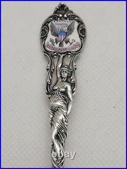 Antique Sterling Silver 9th Regiment US Infantry Spoon by Shepard Mfg