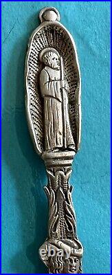 Antique Sterling Silver Apostle Saint St. Spoon Marked Sterling