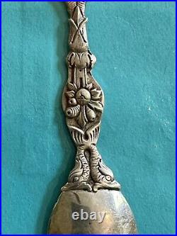 Antique Sterling Silver Apostle Saint St. Spoon Marked Sterling