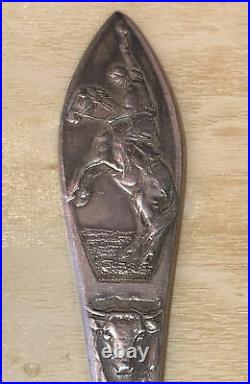 Antique Sterling Silver Cowboy Souvenir Spoon Pendleton, ORE 5 3/4