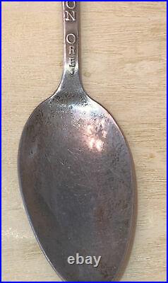 Antique Sterling Silver Cowboy Souvenir Spoon Pendleton, ORE 5 3/4