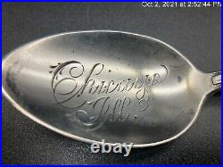 Antique Sterling Silver Indian Native American Warrior Souvenir Spoon CHICAGO