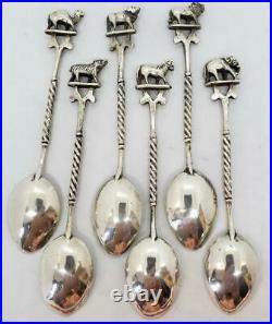 Antique Sterling Silver Jagat Narain & Sons Spoon Set New Delhi India