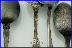 Antique Sterling Silver Lot of 6 Art Nouveau Floral Souvenir Spoons