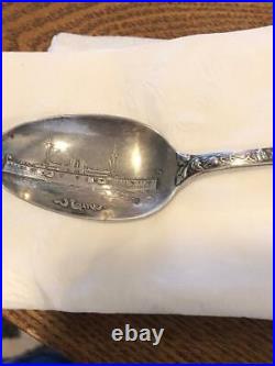 Antique Sterling Silver Remember the USS Maine Battleship 1898 Souvenir Spoon