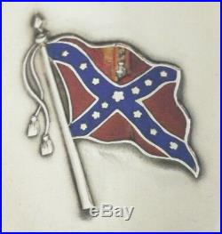 Antique Sterling Silver Rifle Enamel Flag Bowling Green Kentucky Souvenir Spoon