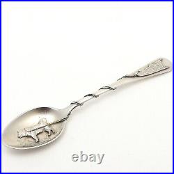 Antique Sterling Silver Roden Brothers Yukon Dog Sled Iditarod Souvenir Spoon