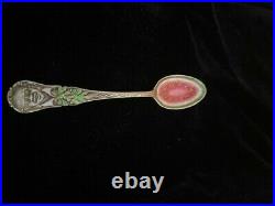 Antique Sterling Silver Souvenir Gorham Spoon Watermelon Very Nice Enamel