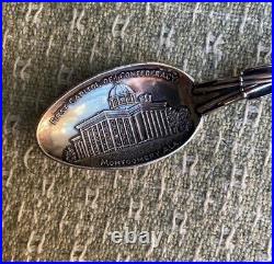 Antique Sterling Silver, Souvenir Spoon, Crossed Rifles, Flag, Alabama Mechanics