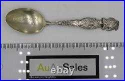 Antique Sterling Silver Souvenir Spoon Indian Bust & Settlers, Las Vegas Nevada