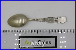 Antique Sterling Silver Souvenir Spoon Indian Bust & Settlers, Las Vegas Nevada