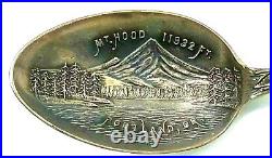Antique Sterling Silver Souvenir Spoon Mt. Hood Portland, ORE OR 5 3/4