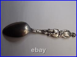 Antique Sterling Silver Souvenir Spoon Teddy Roosevelt Brooklyn Bridge 29.4G